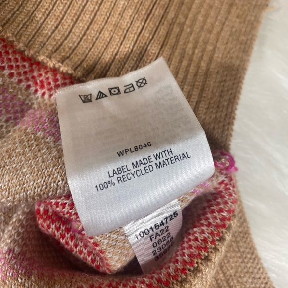 Charter Club Tan Scottie Dog Embellished Sweater Womens Size M Hearts Red Pink - Picture 6 of 8